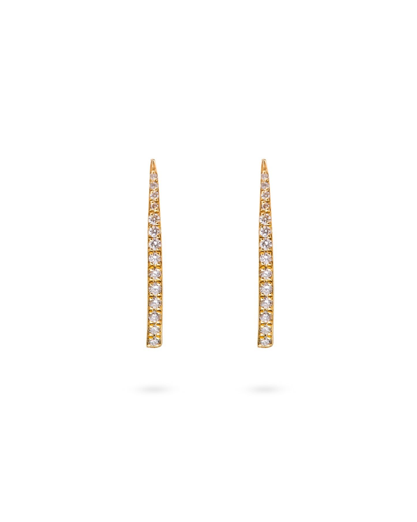 Crescent Moon Earrings Short Diamond 18K Gold