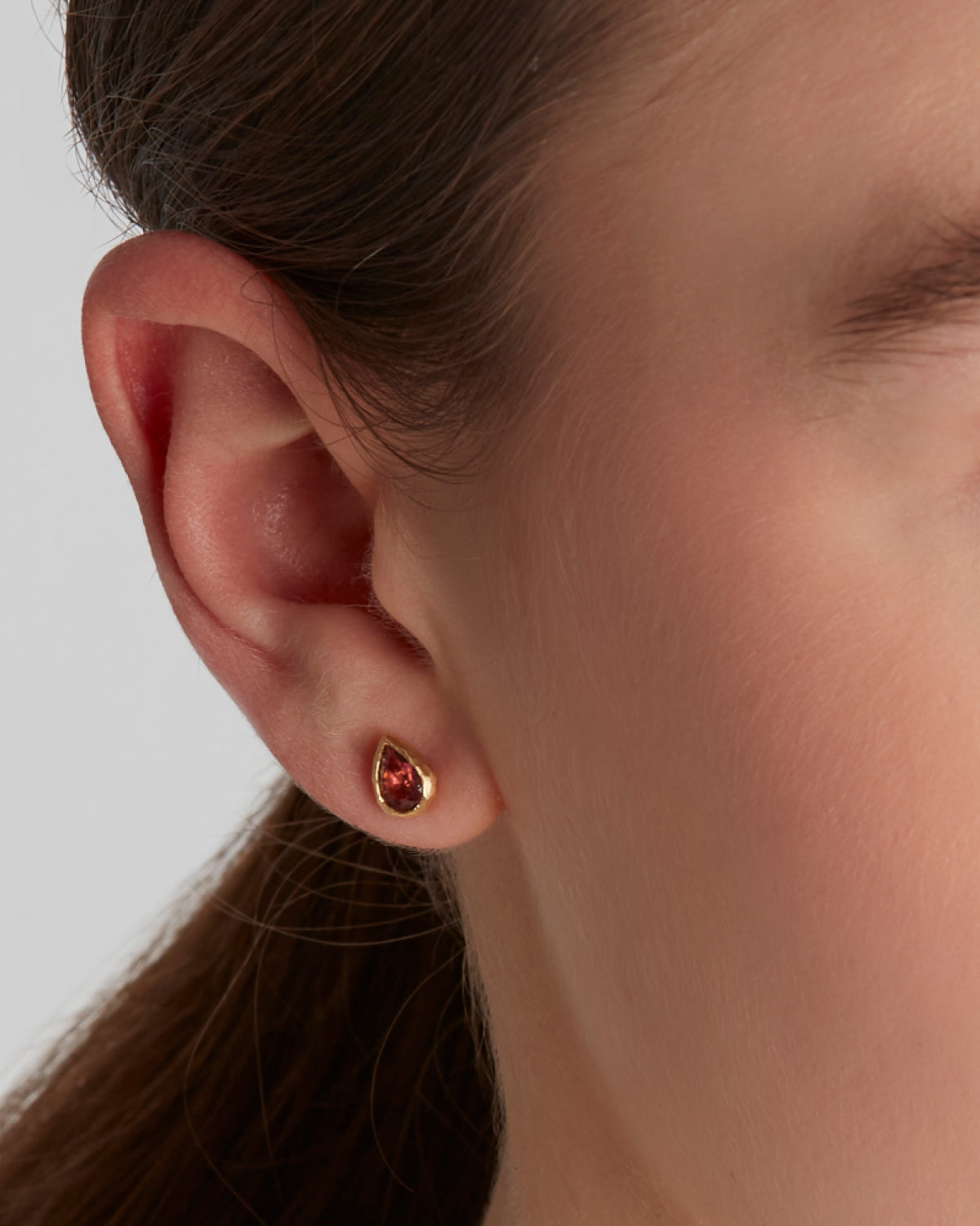 Orecchino a Goccia Singolo Tormalina Rosa