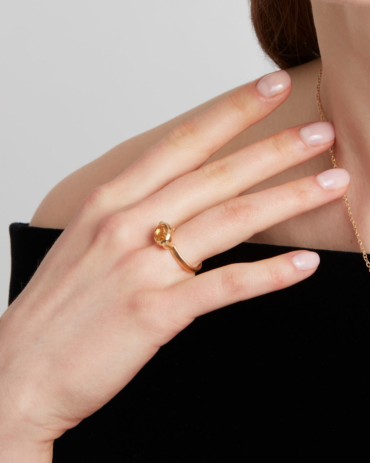 Ellipse Ring Yellow Citrine Quartz