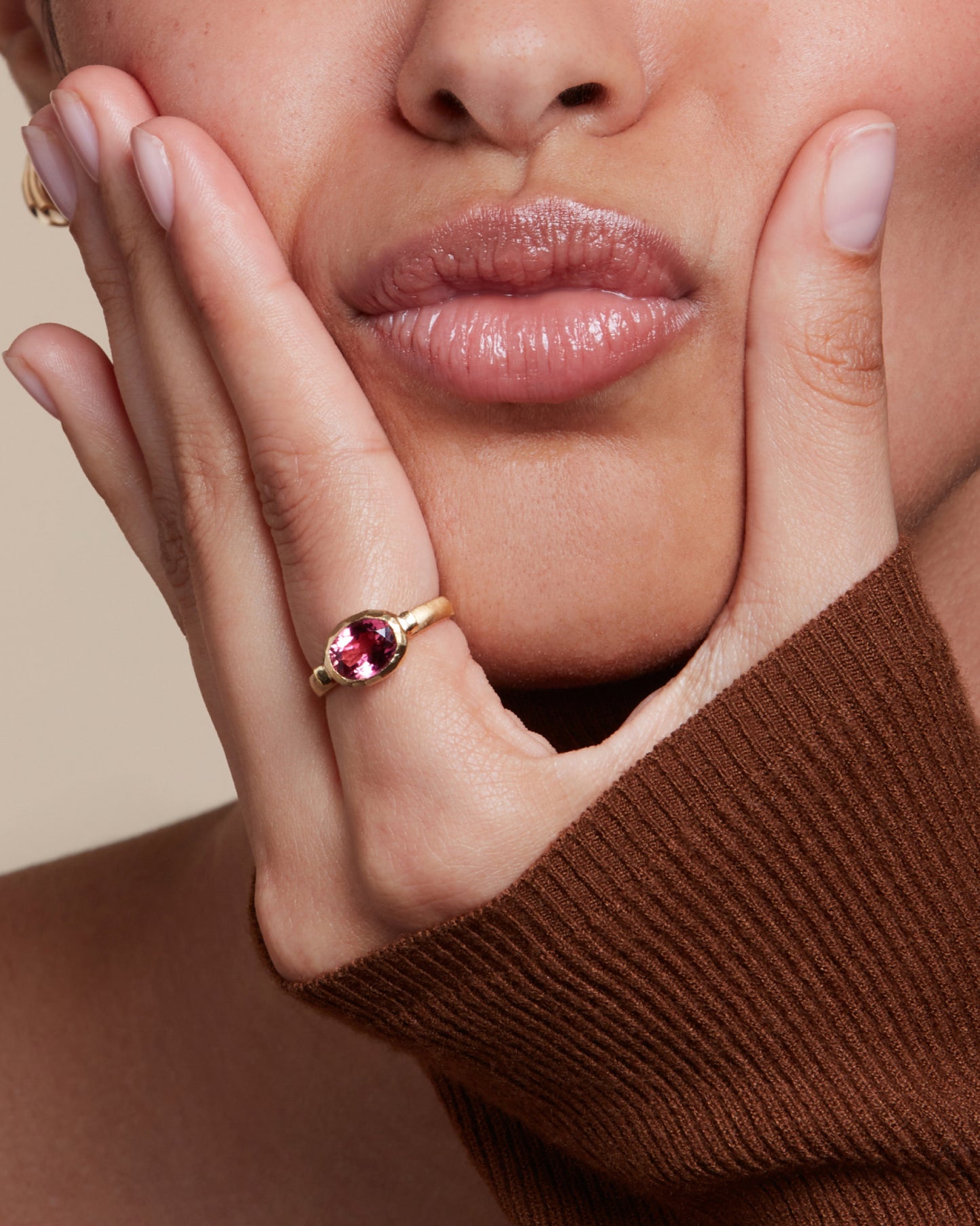 Ellipse Ring Pink Tourmaline