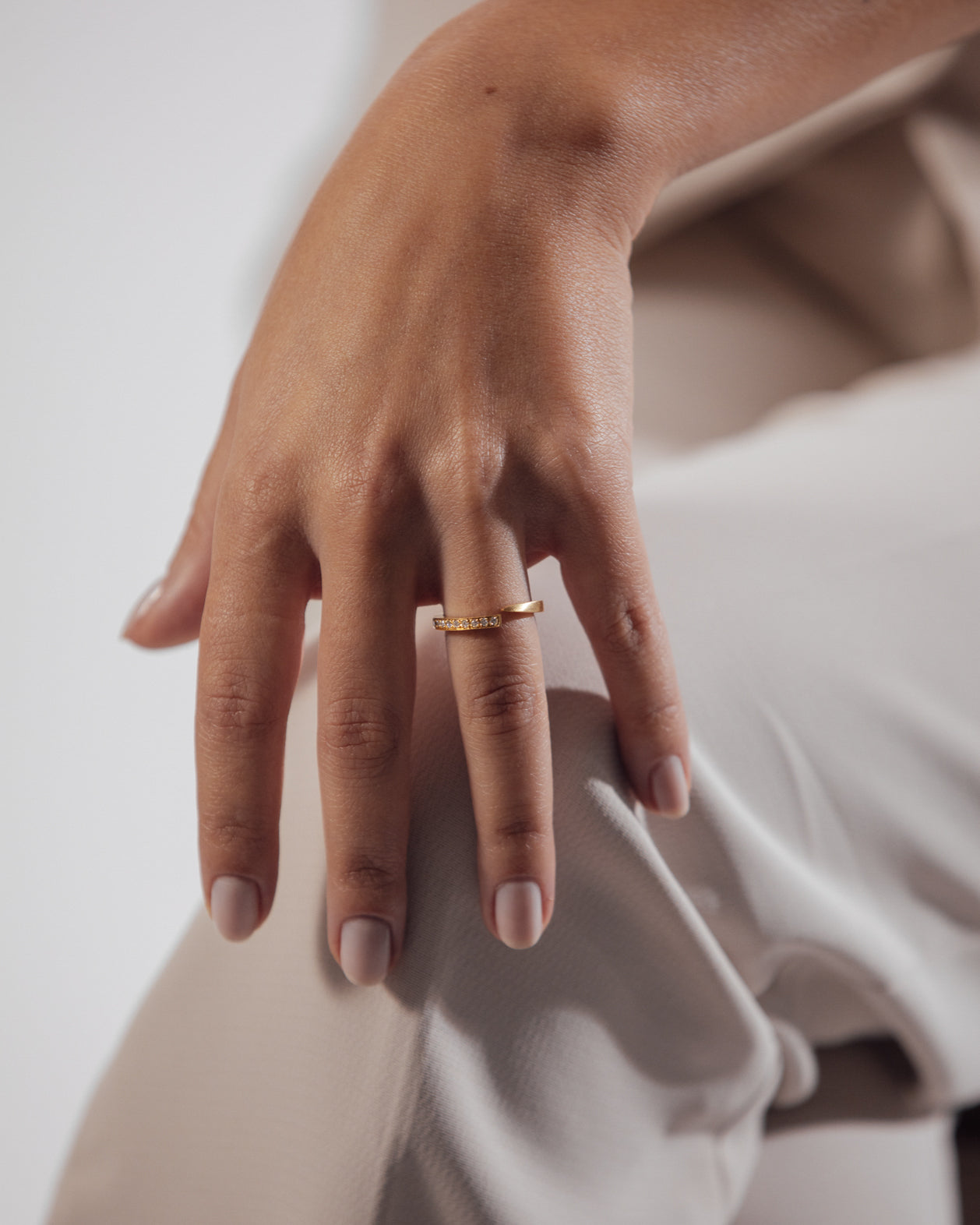 Crescent Moon Ring Diamond