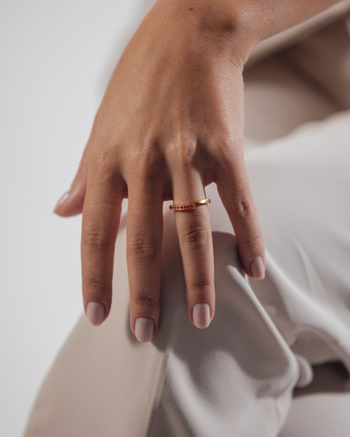 Crescent Moon Ring Ruby