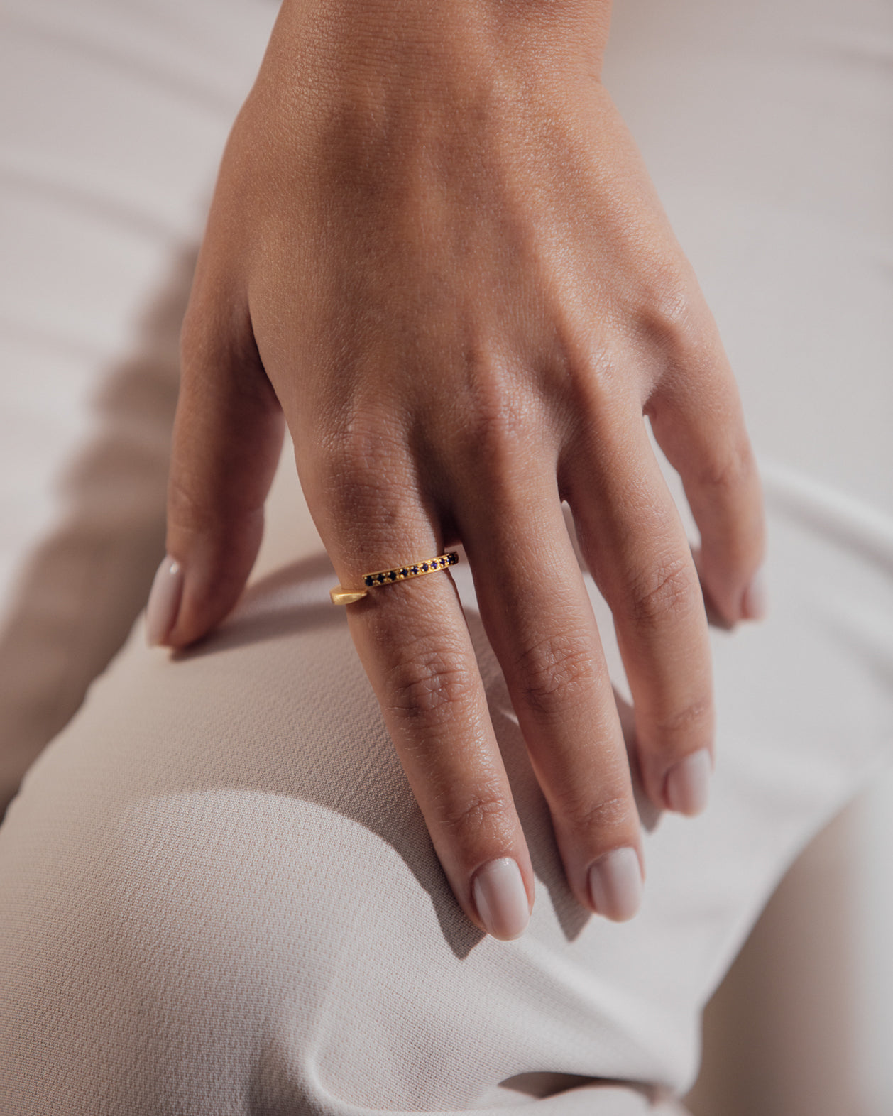 Crescent Moon Ring Sapphire