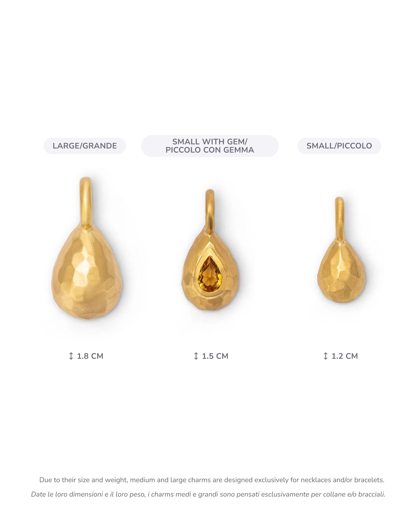 Ciondolo Goccia Milestone Piccolo Quarzo Madeira Oro 18k