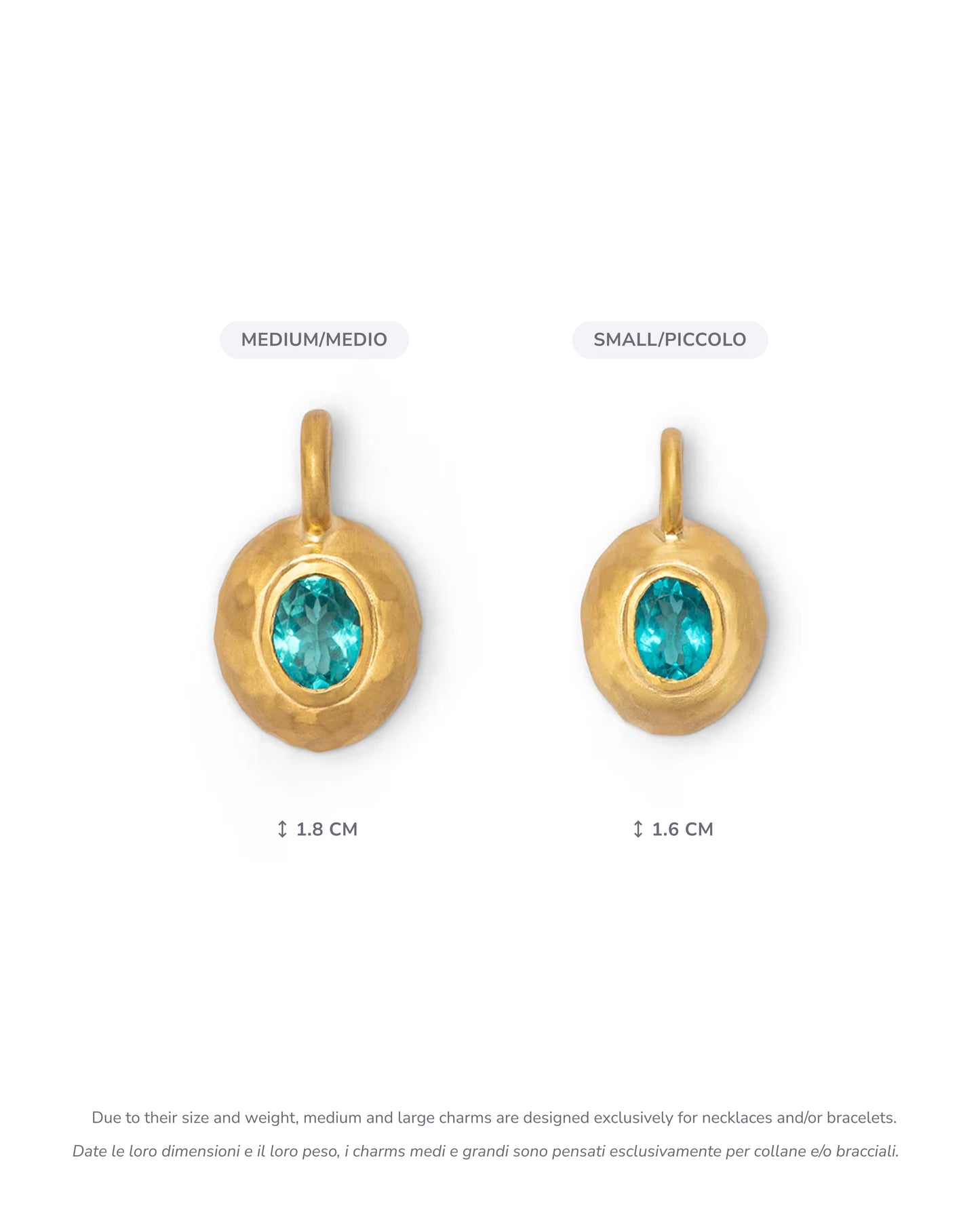 Ciondolo Sasso Milestone Piccolo Apatite Oro 18k