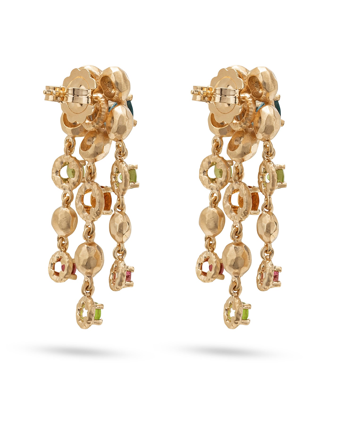 Flore Chandelier Earrings Blue - Green - Orange - Pink