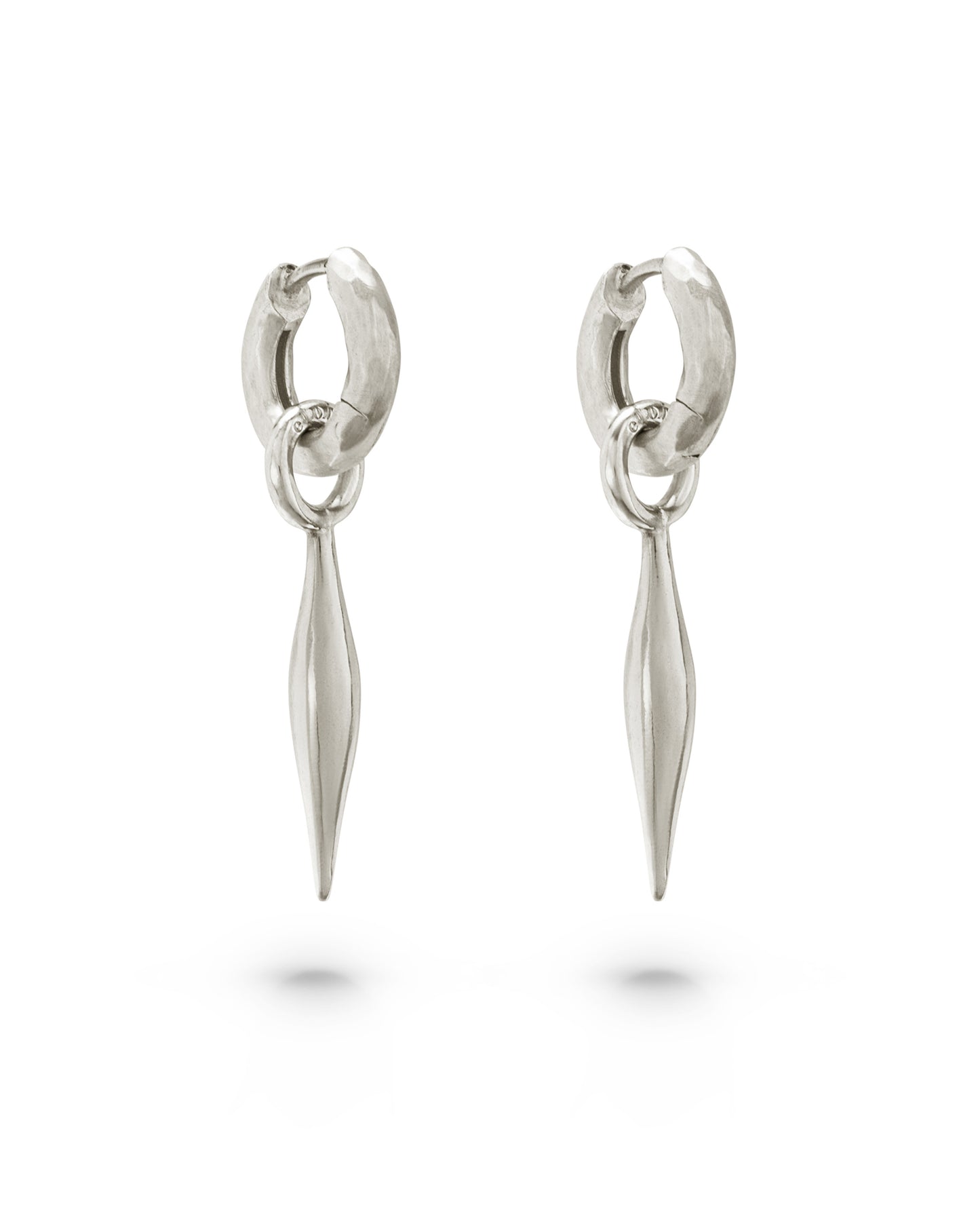 Wander Hoops Small with Spindle Charms Small Natural Silver