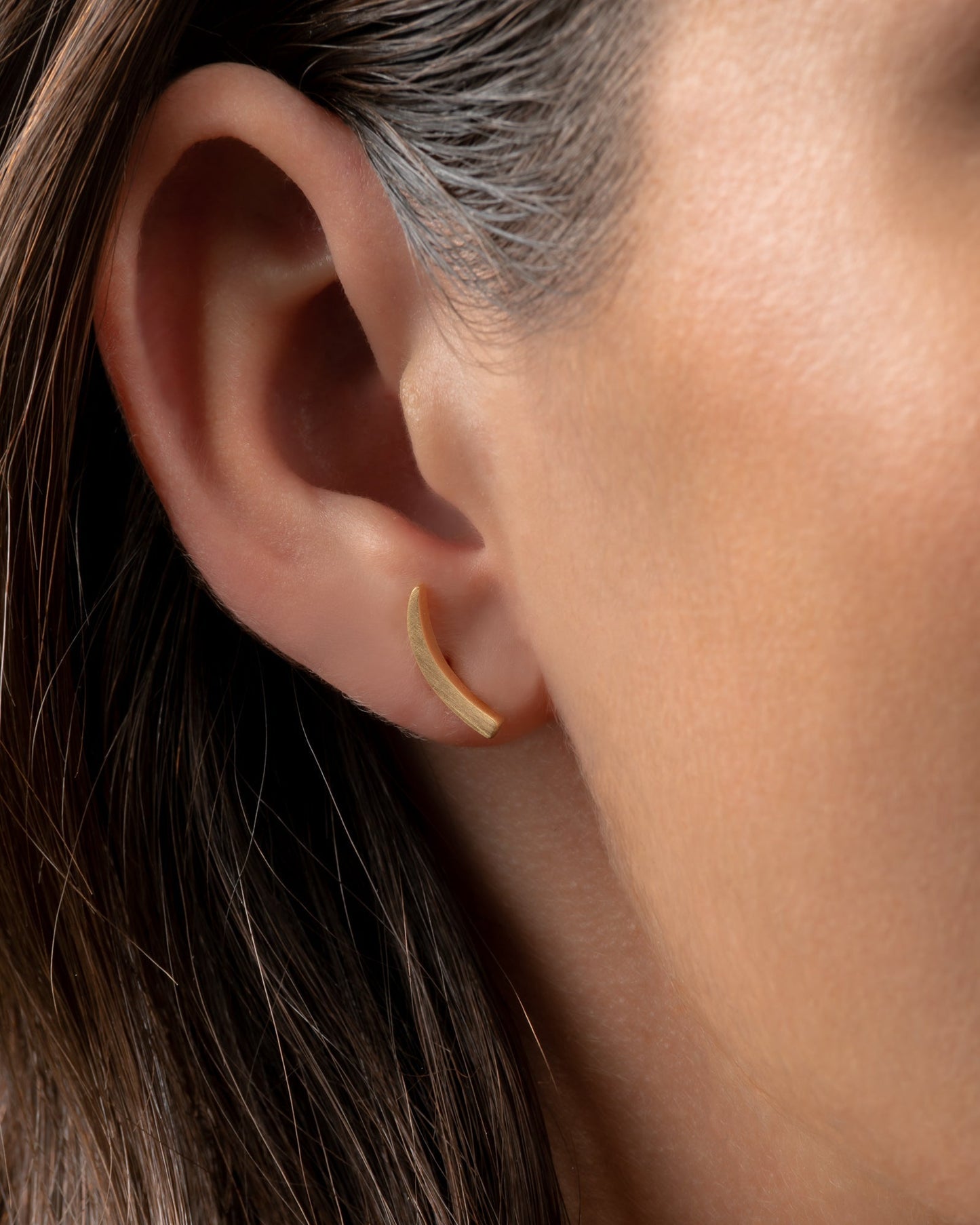 Mini Crescent Moon Single Earring Solid Silver