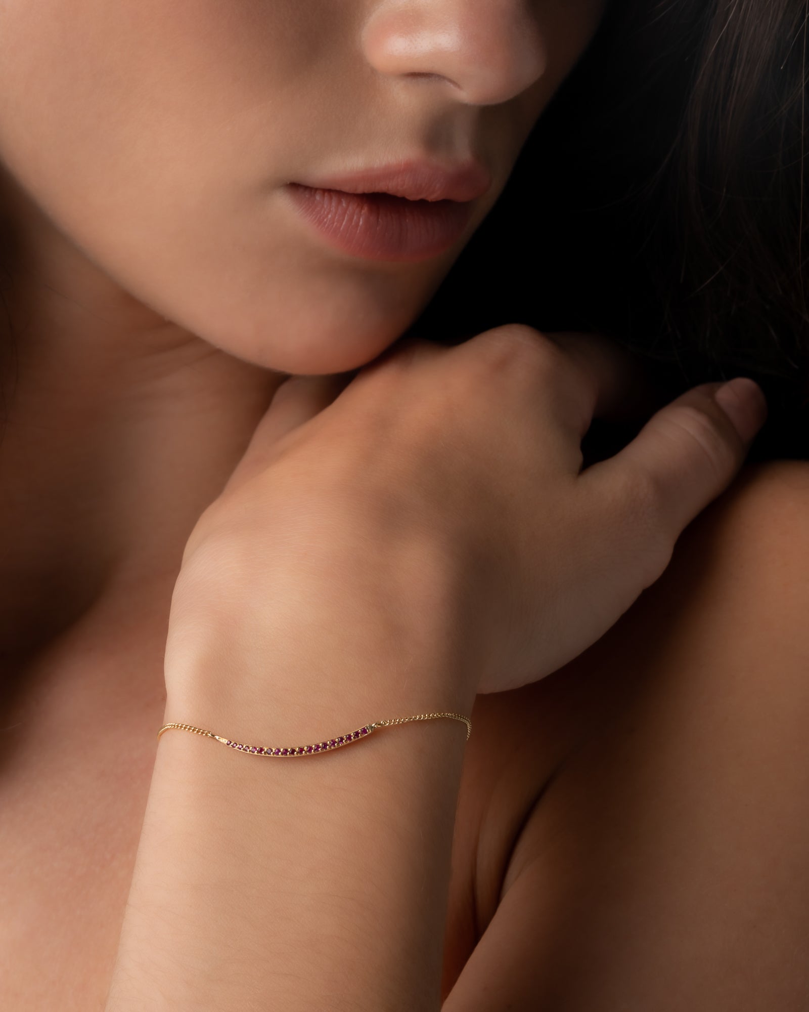 Crescent Moon Bracelet Ruby