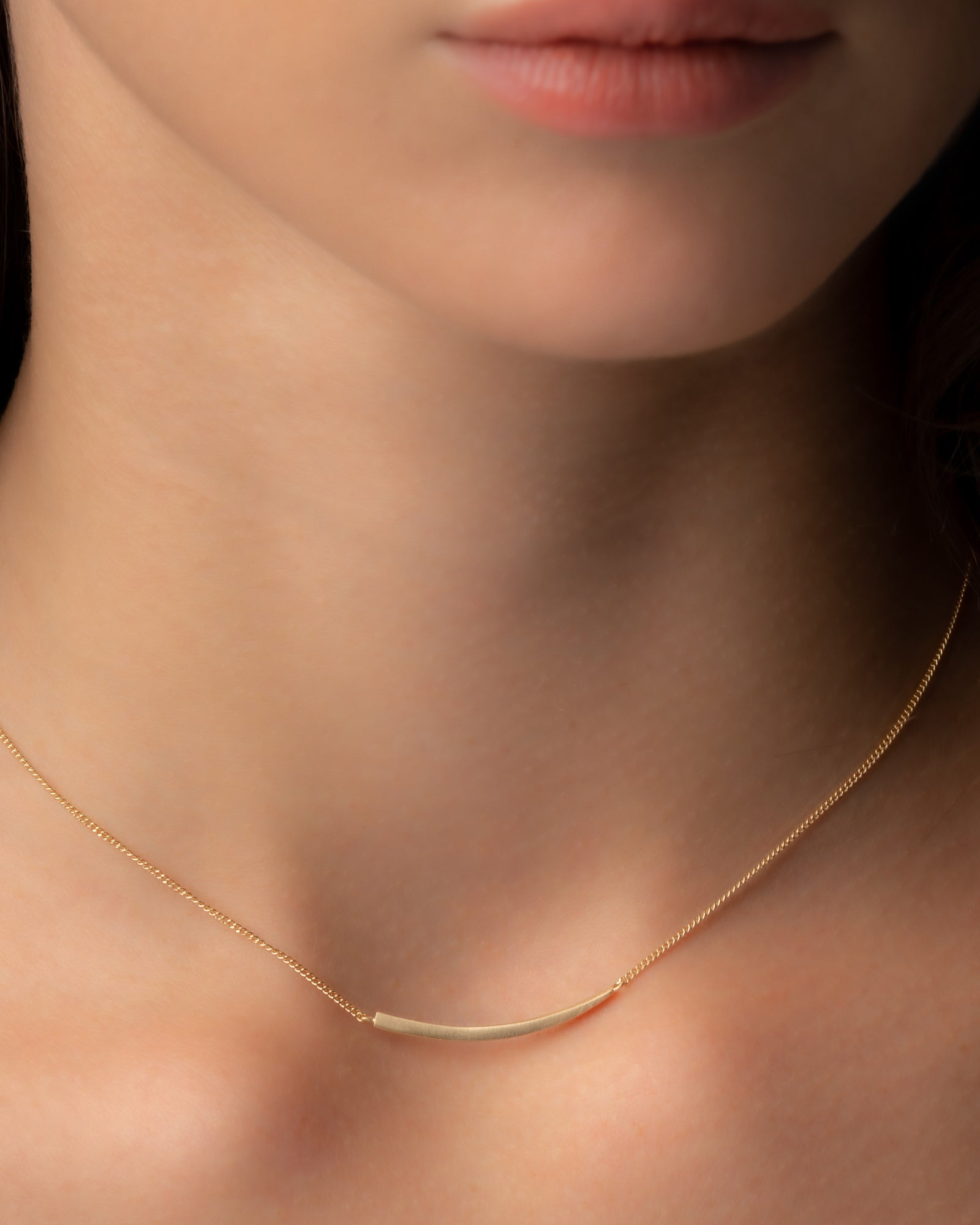 Crescent Moon Necklace Solid Silver