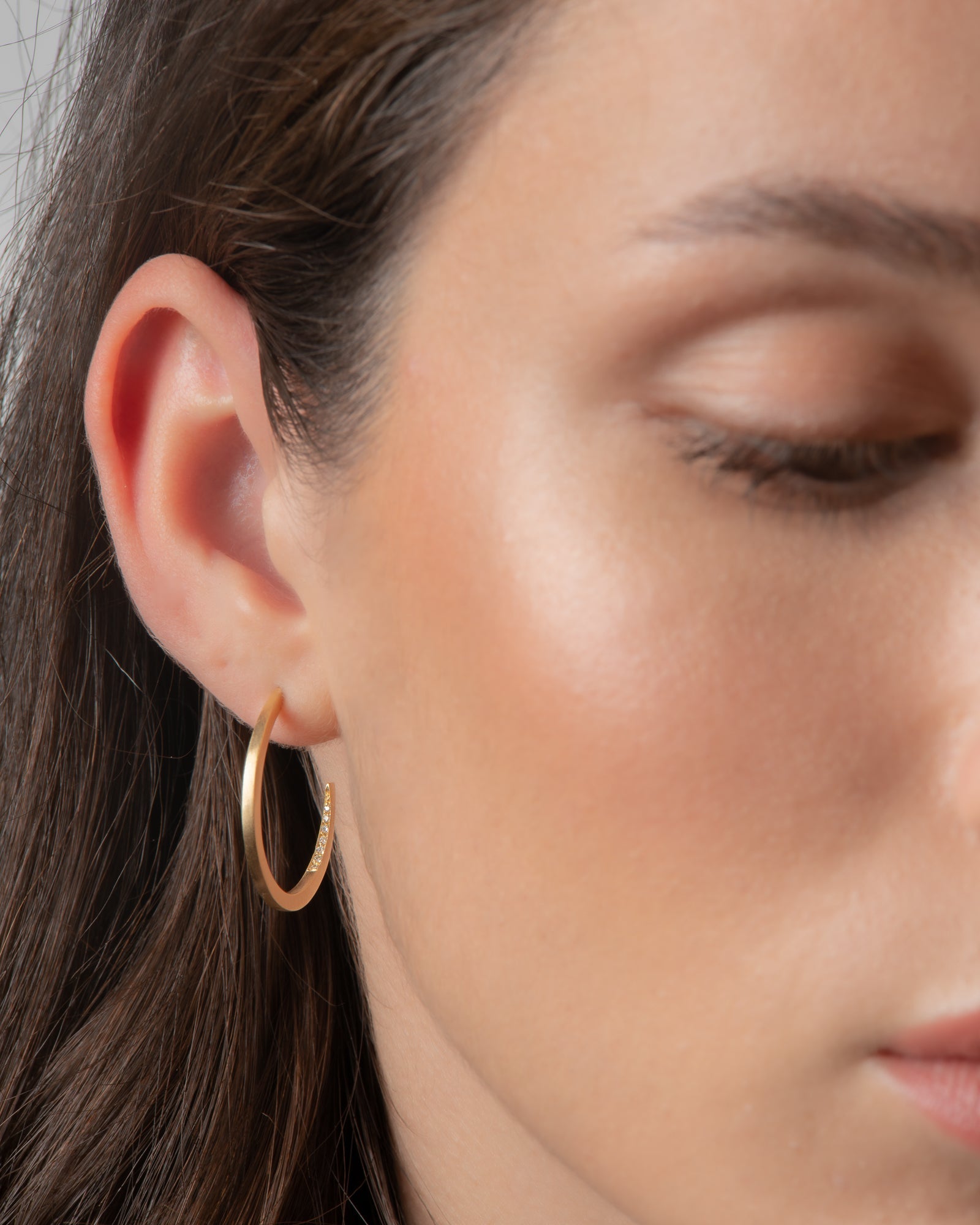 Crescent Moon Hoops Diamond