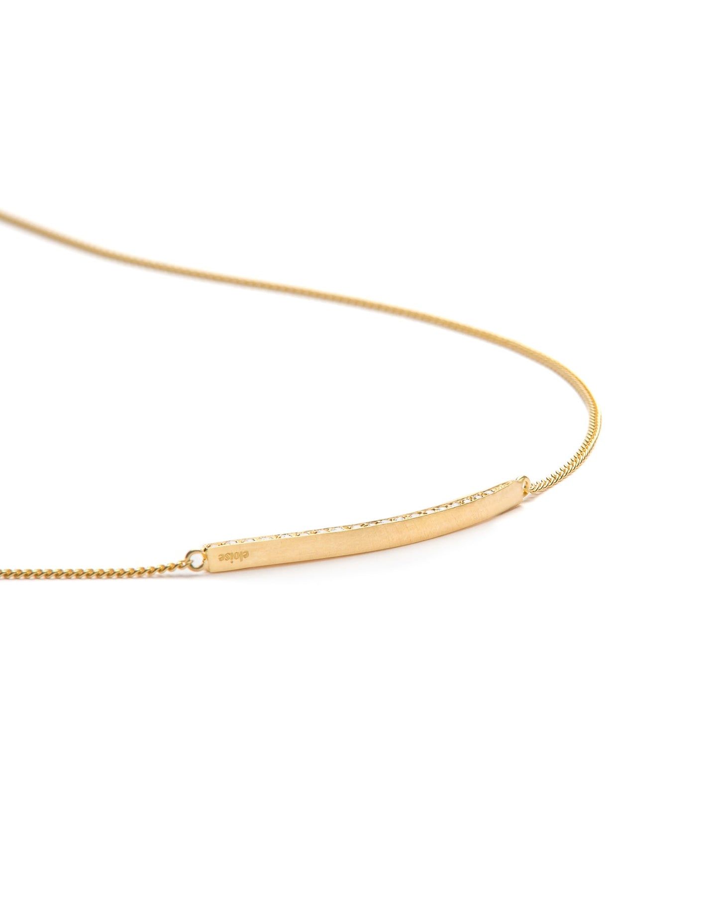 Crescent Moon Necklace Emerald 18K Gold