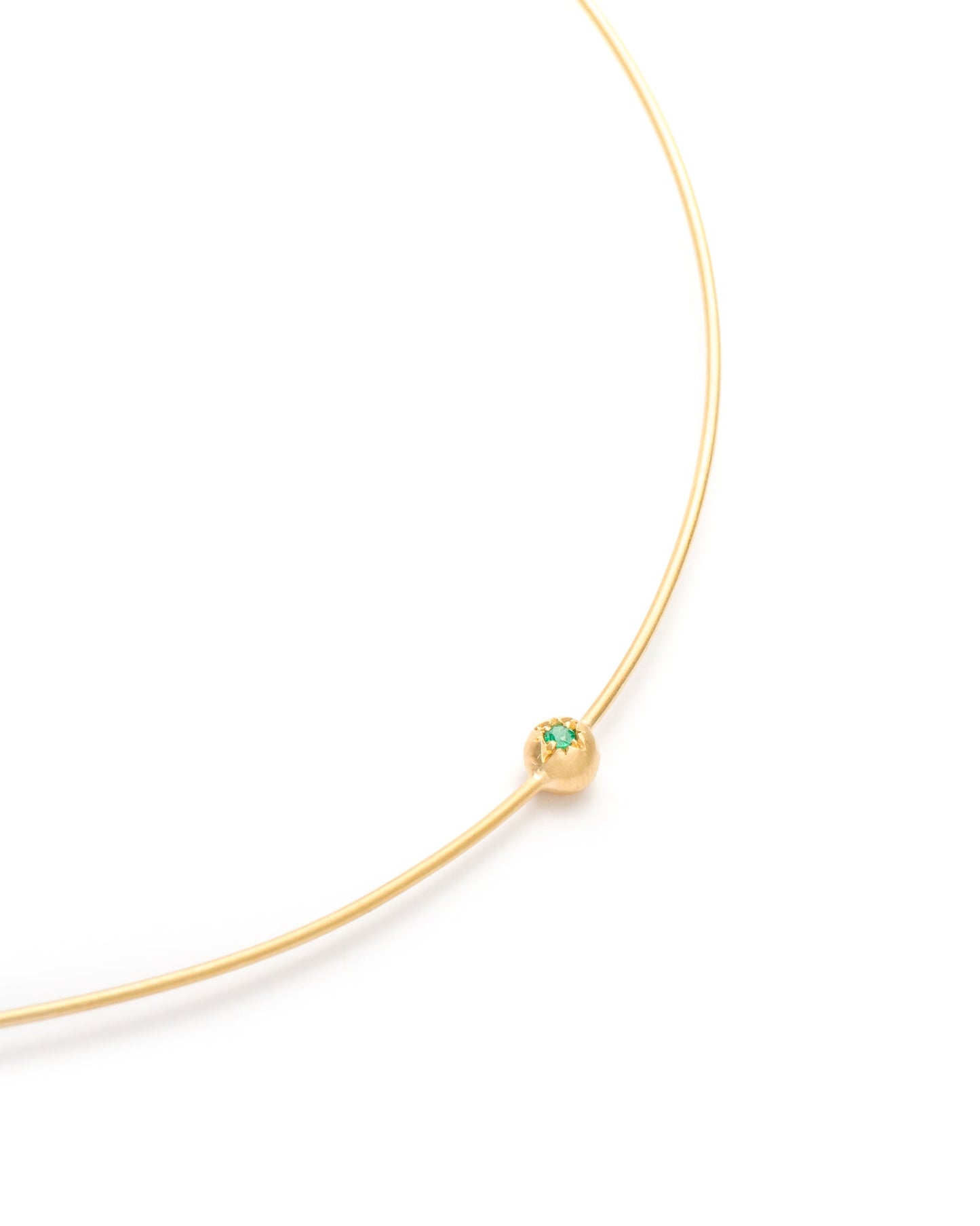 Moon Necklace Emerald 18K Gold
