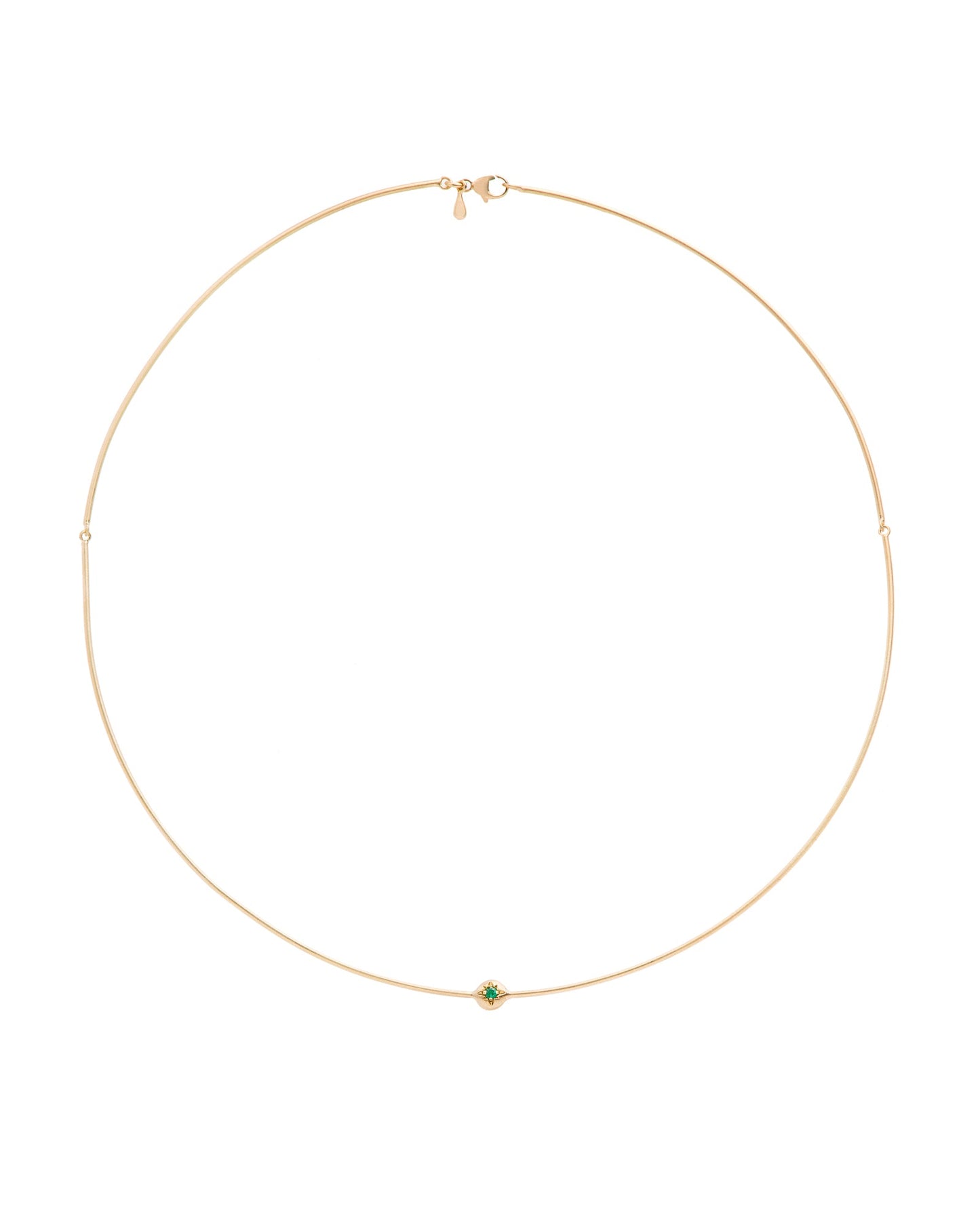 Moon Necklace Emerald 18K Gold