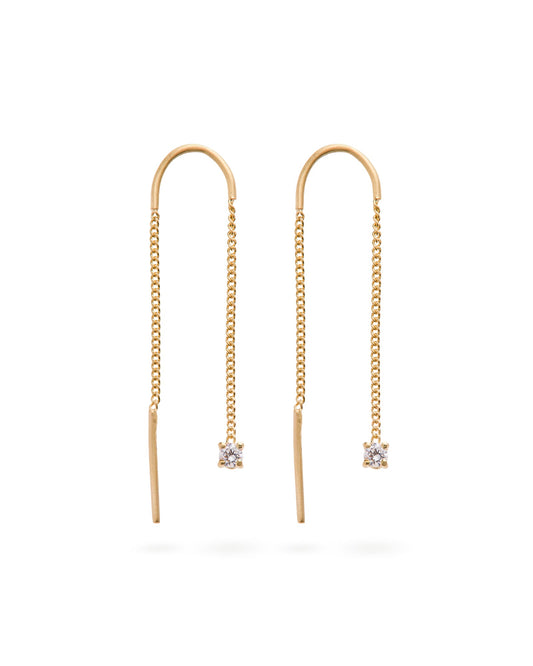 Connection Chain Threader Earrings Diamond