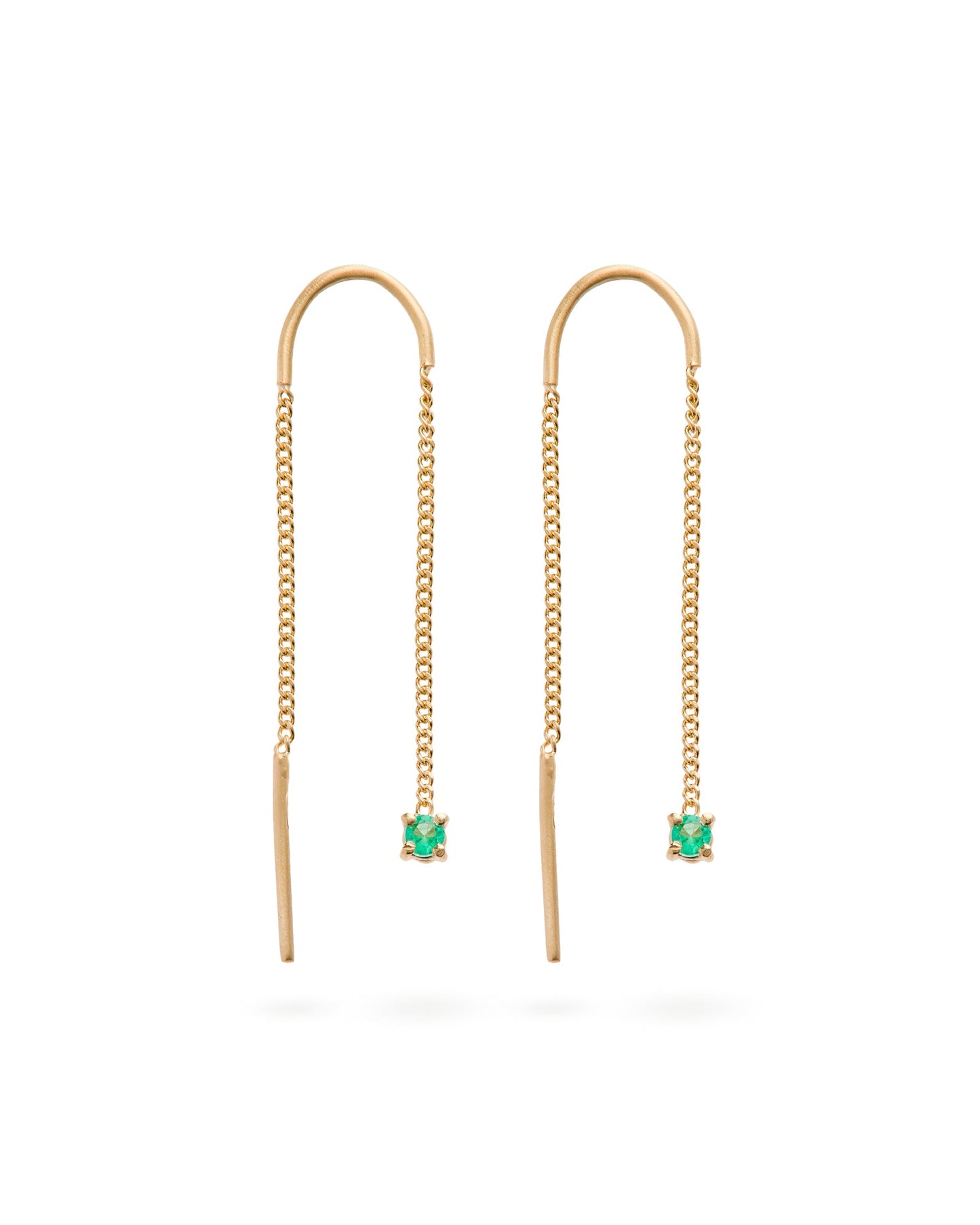 Orecchini Connection a Filo Smeraldo Oro 18k