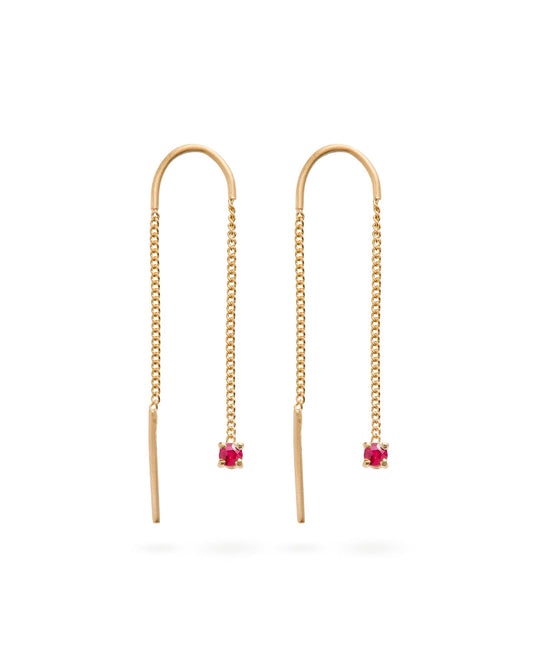 Connection Chain Threader Earrings Ruby