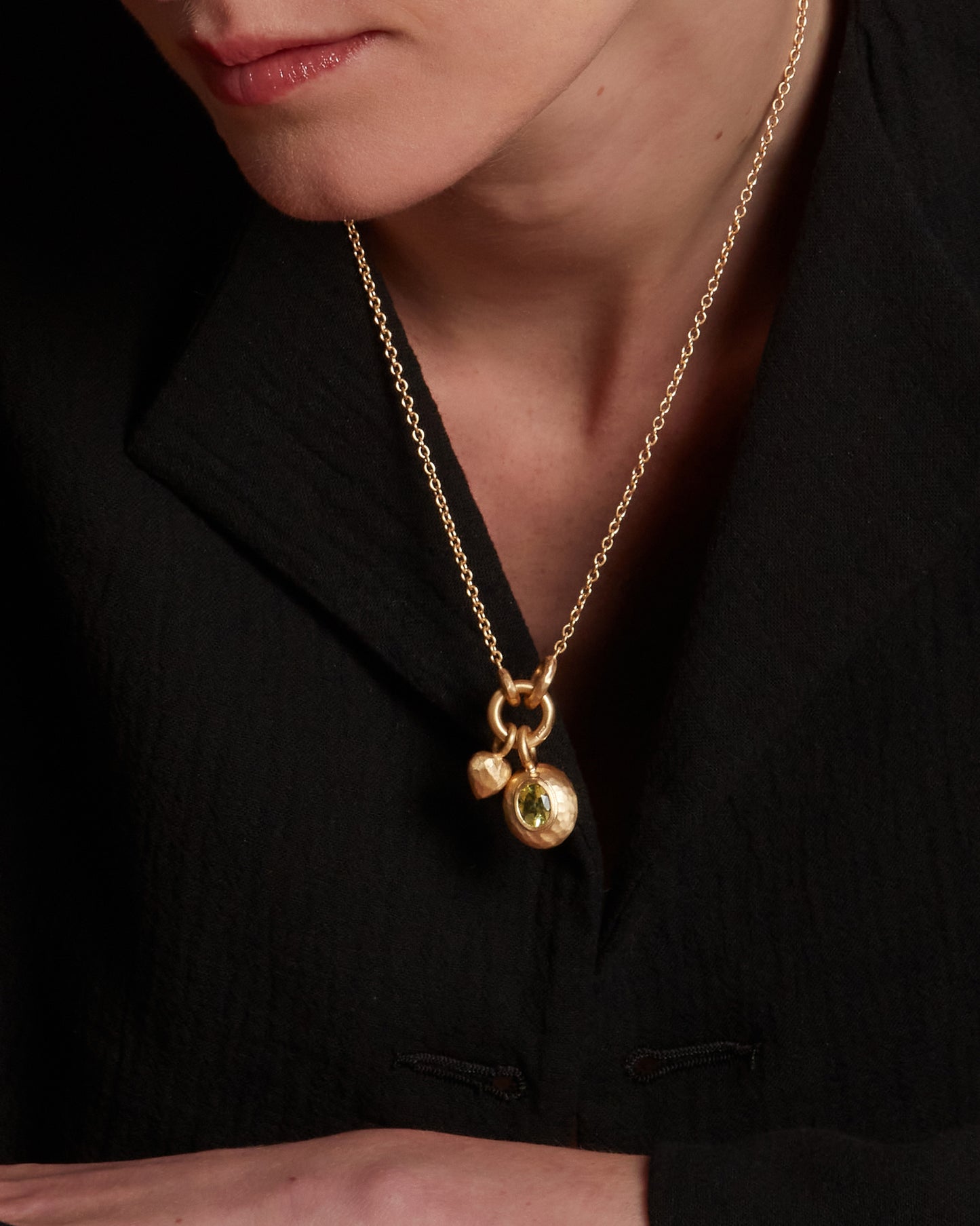 Voyage Necklace Clip Chain with Sasso Charm Lemon Quartz