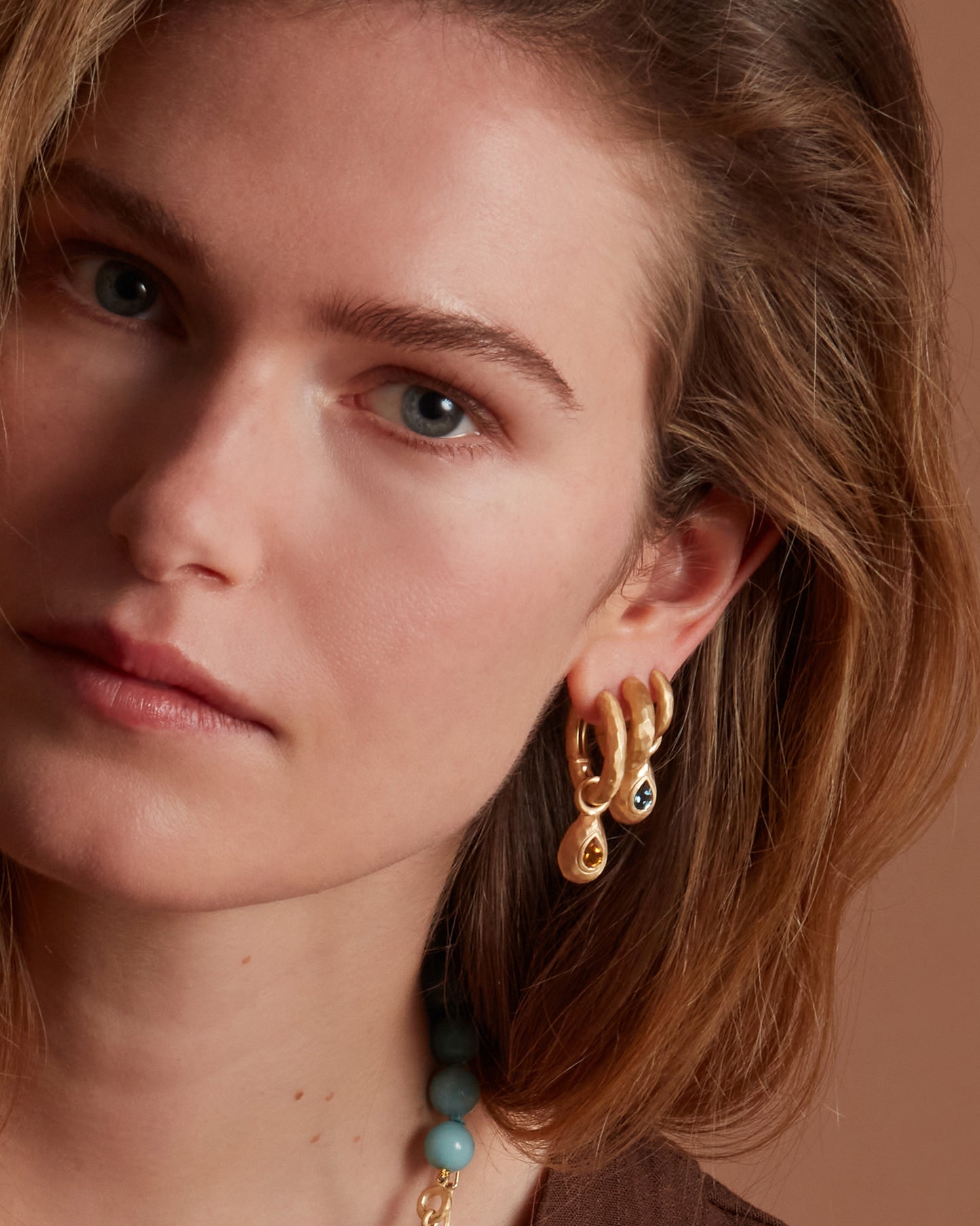 Milestone Drop Charm Small Deep Blue Topaz