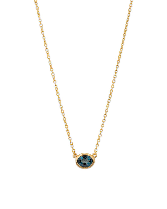 Ellipse Necklace Deep Blue Topaz