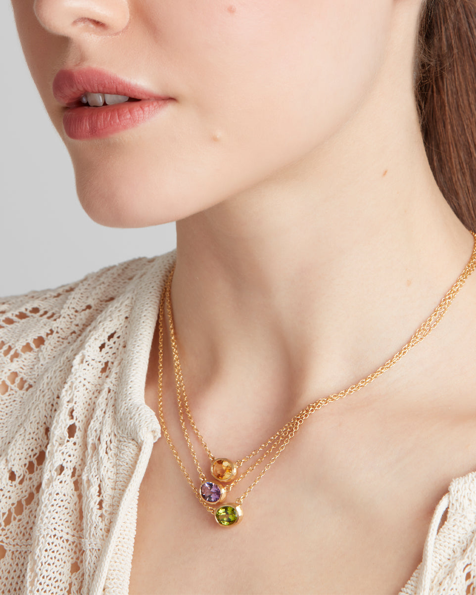 Collana Ellisse Peridoto Verde