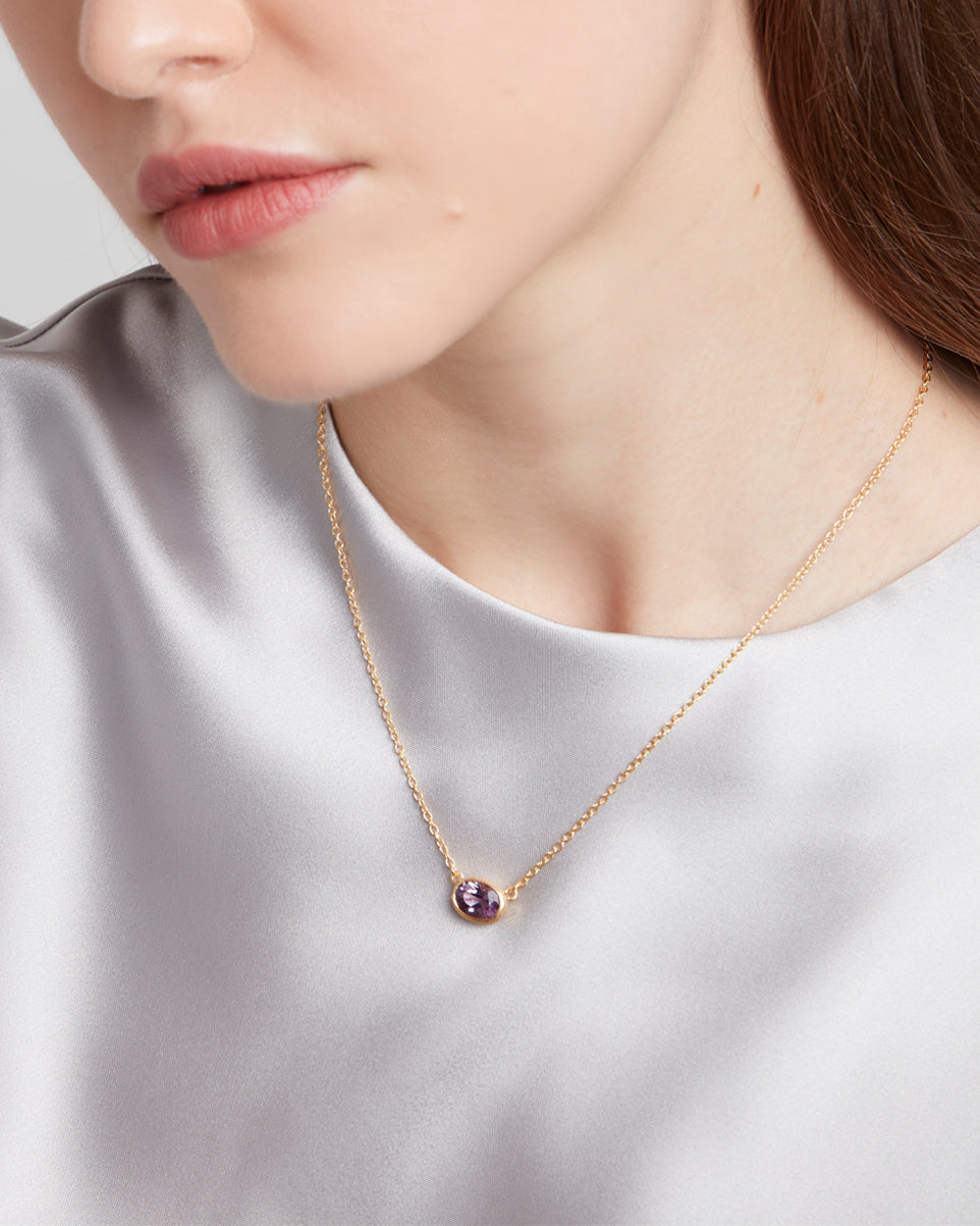 Ellipse Necklace Purple Amethyst