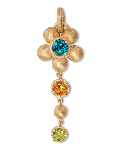 Flore Cascade Charm Large Blue - Orange - Green