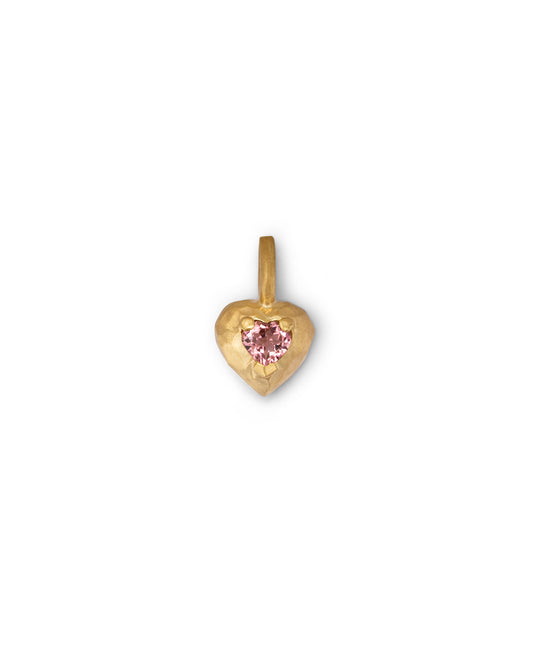 Milestone Heart Charm Small Pink Tourmaline