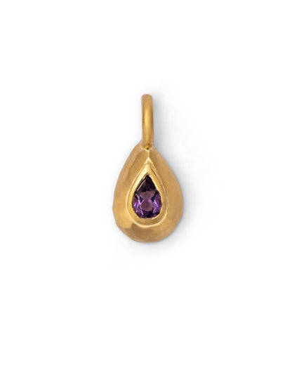 Ciondolo Goccia Milestone Piccolo Ametista Viola Oro 18k