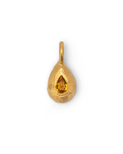 Milestone Drop Charm Small Madeira Quartz