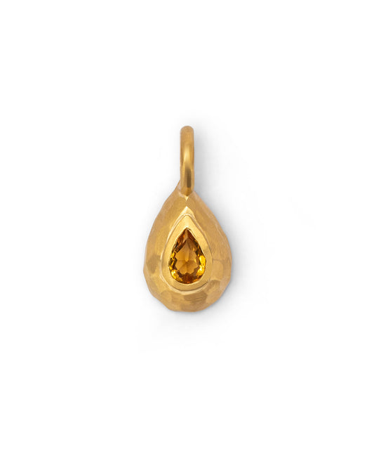 Milestone Drop Charm Small Madeira Quartz