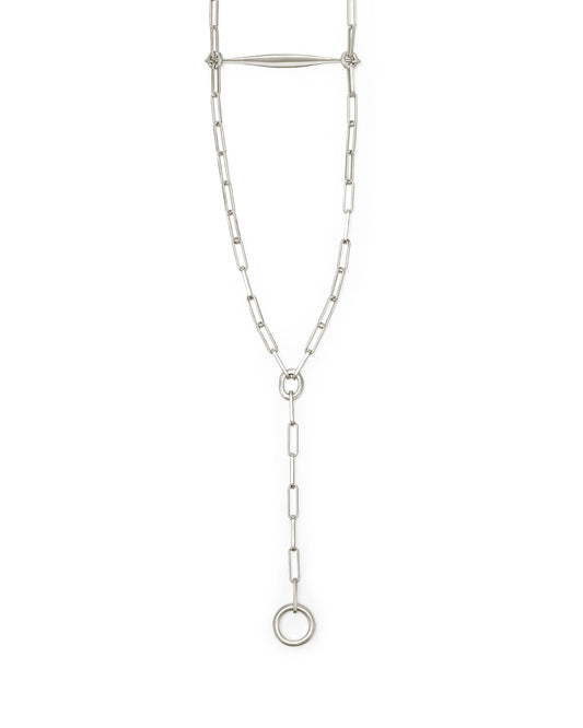 Spindle Necklace Clip Chain Natural Silver