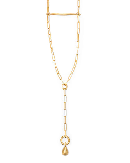 Spindle Necklace Clip Chain with Drop Charm