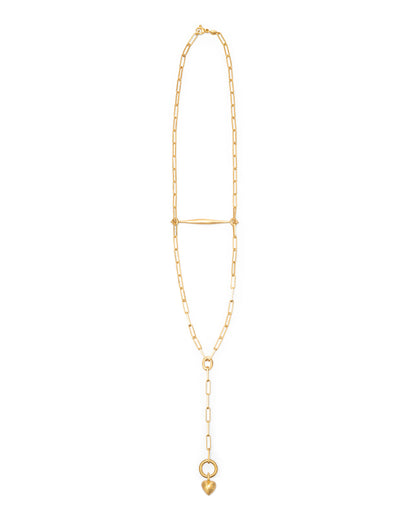 Spindle Necklace Clip Chain with Heart Charm