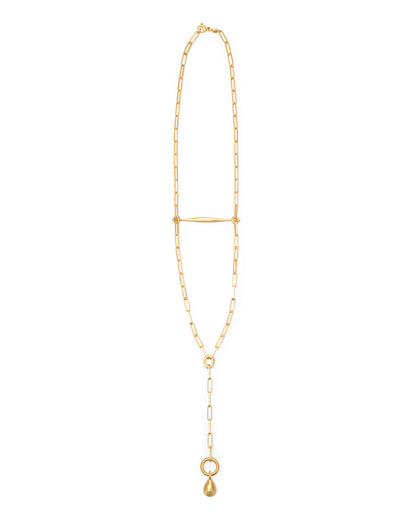 Spindle Necklace Clip Chain with Drop Charm