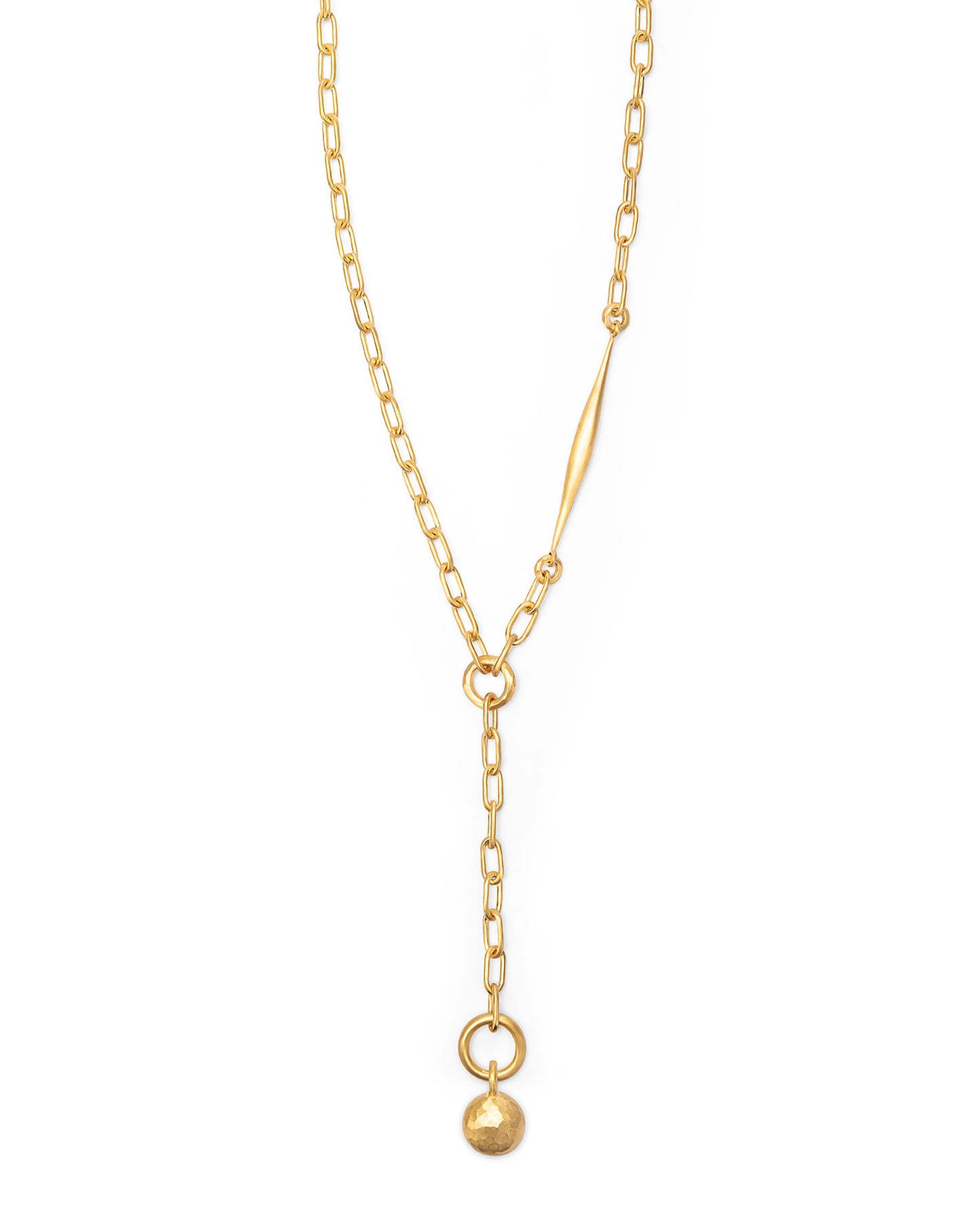 Spindle Necklace Round Chain with Medallion Charm