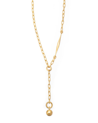 Spindle Necklace Round Chain with Medallion Charm