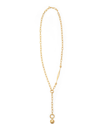 Spindle Necklace Round Chain with Medallion Charm