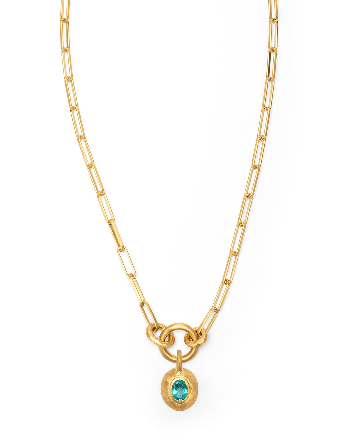 Voyage Necklace Clip Chain with Sasso Charm Apatite