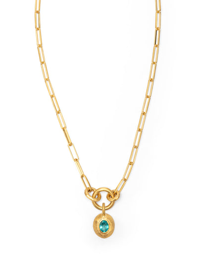 Voyage Necklace Clip Chain with Sasso Charm Apatite