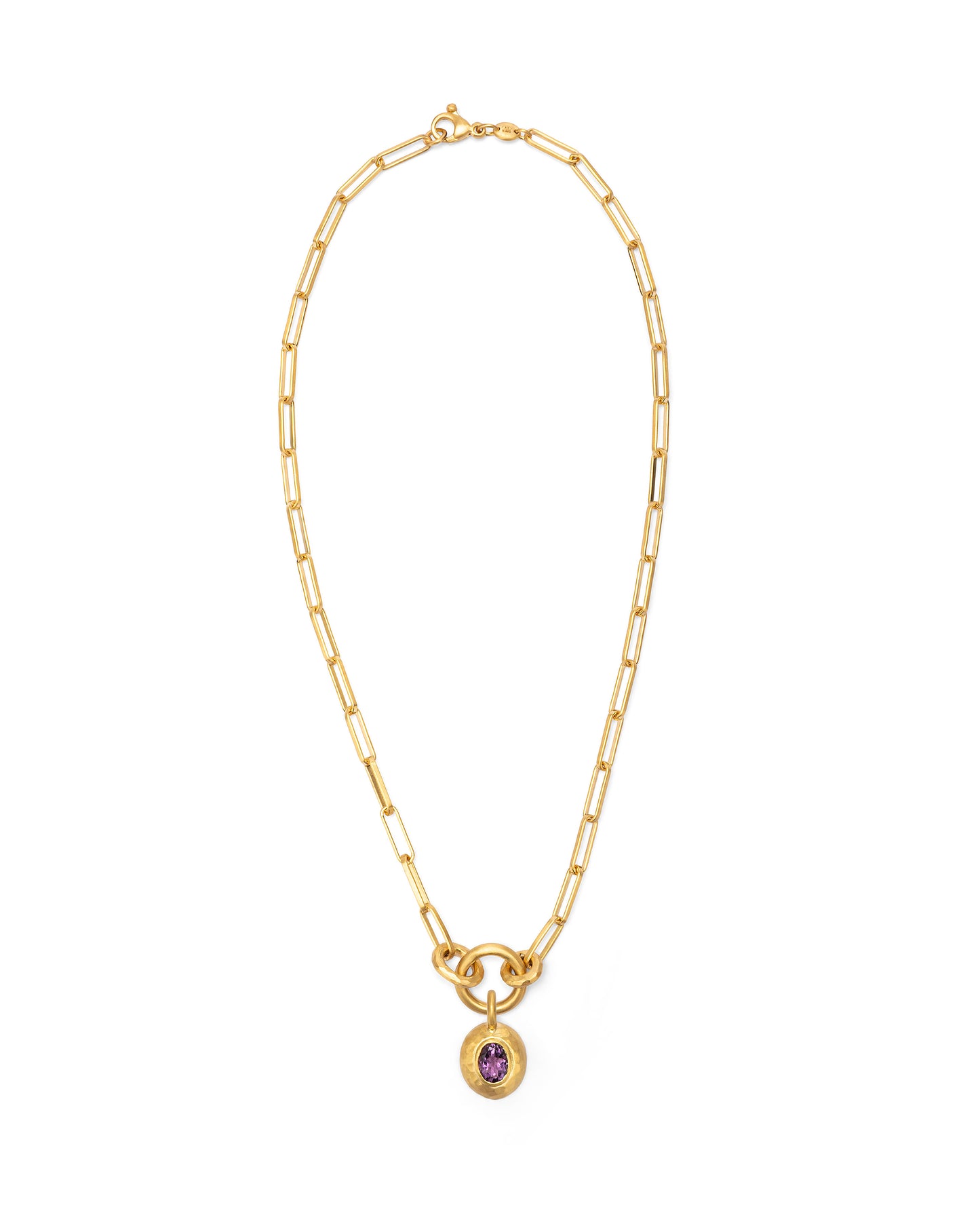 Voyage Necklace Clip Chain with Sasso Charm Purple Amethyst