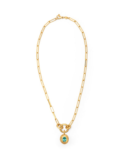 Voyage Necklace Clip Chain with Sasso Charm Apatite