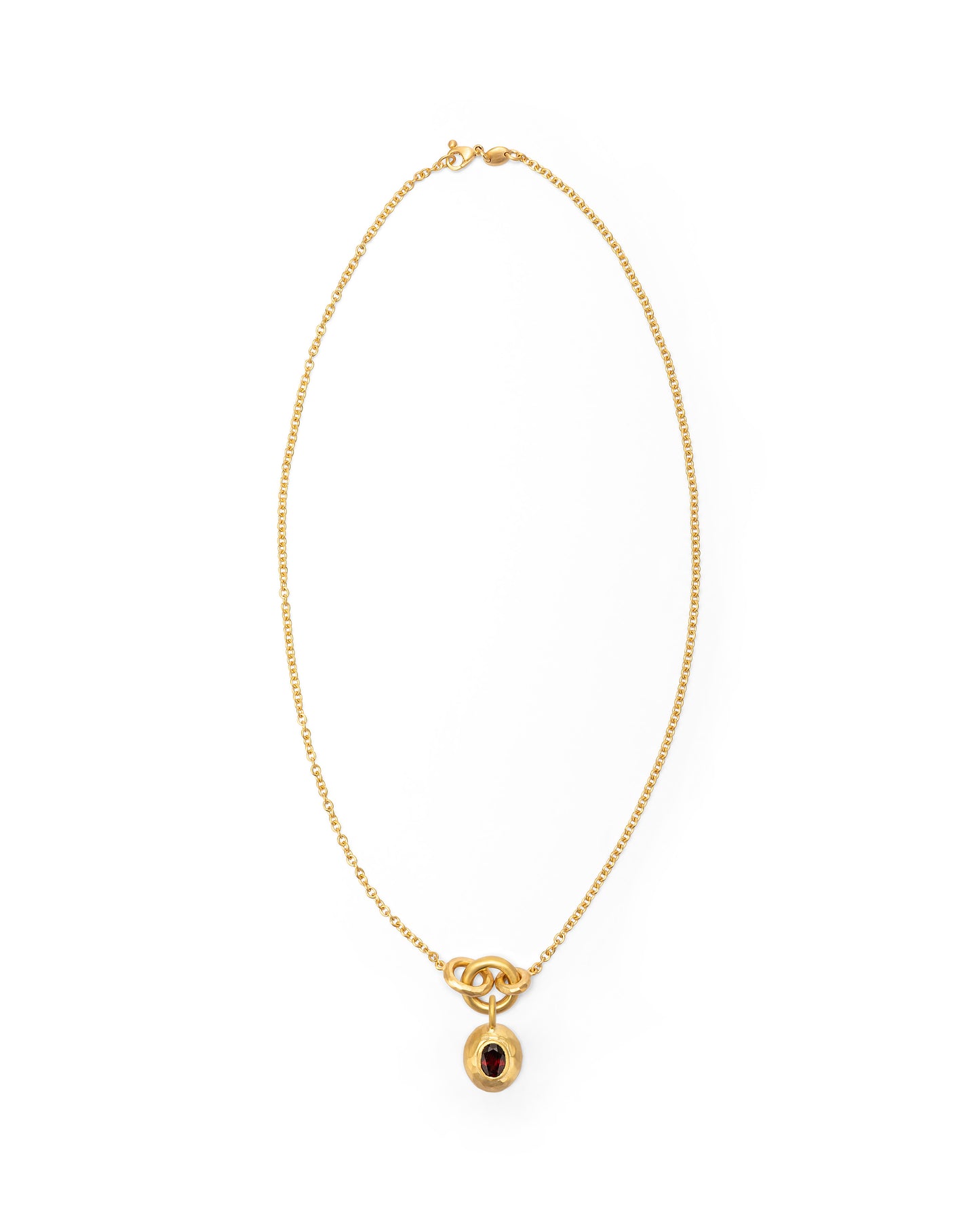 Voyage Necklace Light Chain with Sasso Charm Red Garnet