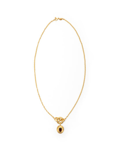 Voyage Necklace Light Chain with Sasso Charm Red Garnet