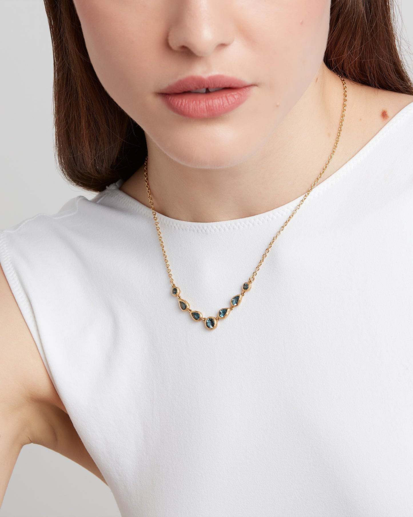 Wanderlust Necklace Deep Blue Topaz