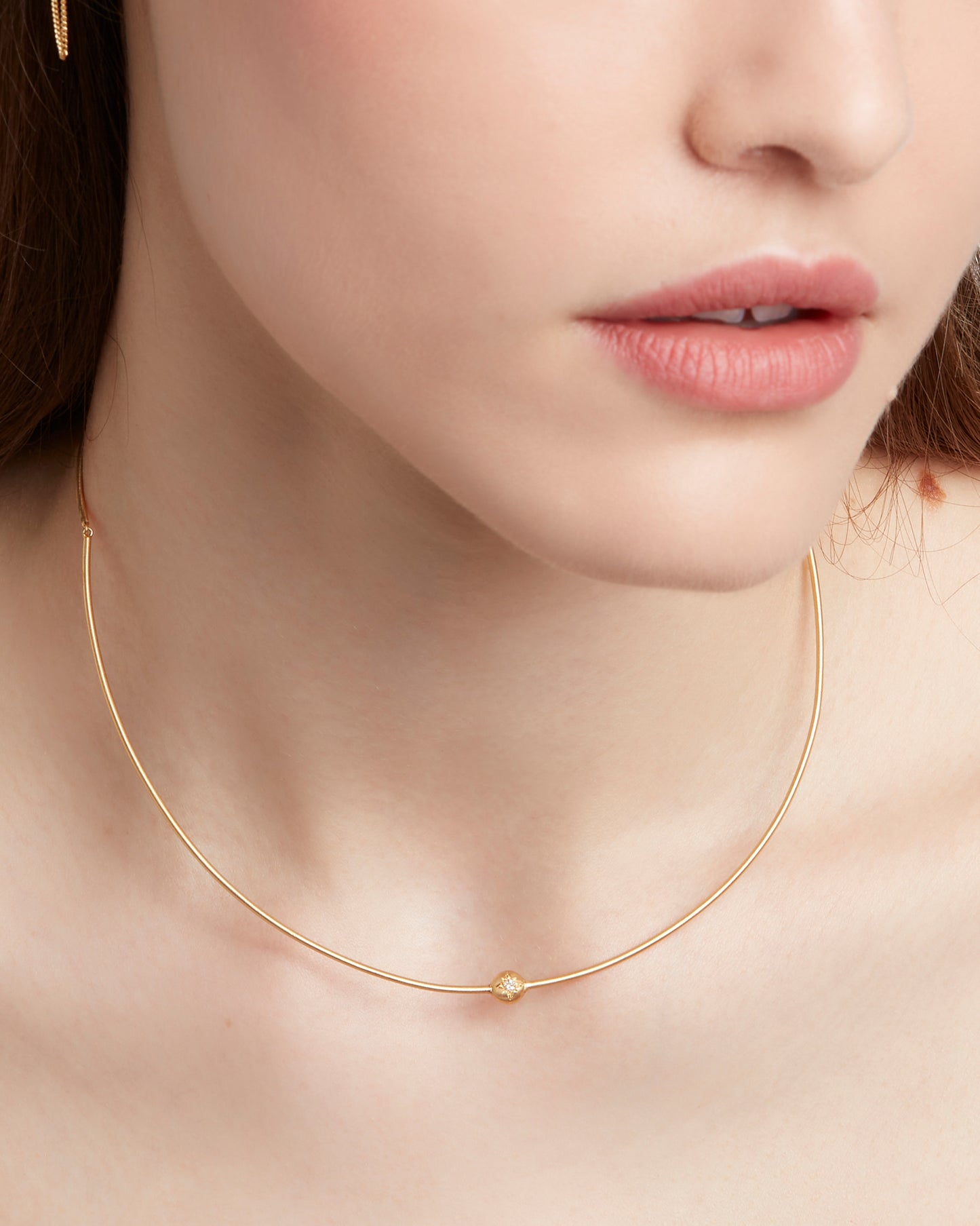 Moon Necklace Diamond 18K Gold