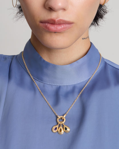Voyage Necklace Light Chain with Drop Charm Madeira Quartz Small