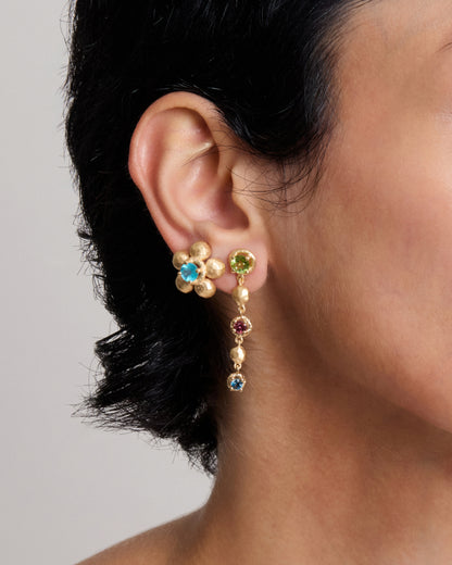 Flore Energy Cascade Earrings Green - Pink - Blue