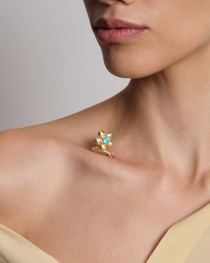 Flore Ring Apatite and Pink Tourmaline