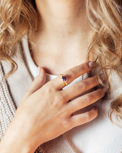 Ellipse Ring Purple Amethyst